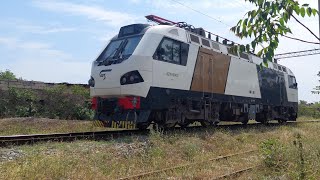 Alstom Prima M4 AZ4A-0009 electric passenger loco departs from Baku locomotive depot