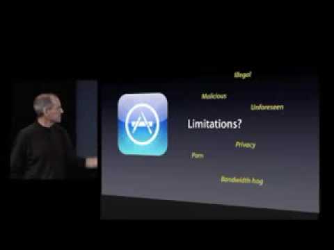 YouTube   Steve Jobs introduces the App store   iPhone SDK Keynote