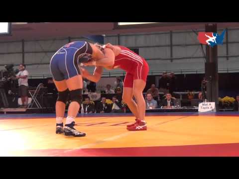 2012 WOMEN WORLDS: Maroulis (USA) pin Mikhalkova (BLR), 55 kg