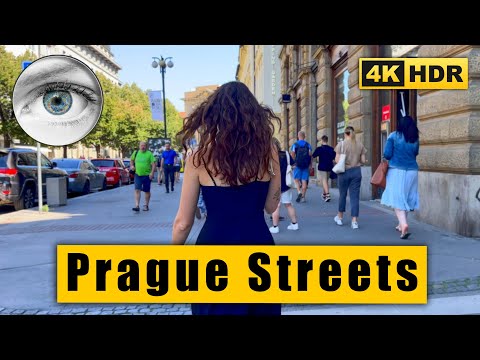 Prague Streets  Walking Tour - Different every time 🇨🇿 Сzech Republic 4k HDR ASMR
