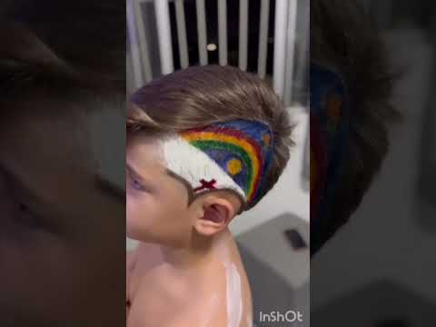 🔥 CORTE COM PINTURA DA BANDEIRA DE PERNAMBUCO NO CABELO INFANTIL 🇧🇷✂️
