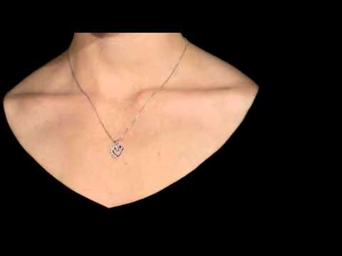 Pink Sapphire Heart Pendant in 14K White Gold with Chain | MyJewelryBox