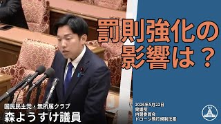 ドローン規制の未来を問う！【国会切り抜き】 #内閣委員会 #国民 #森ようすけ #国会 2026.05.22