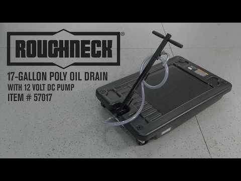 Roughneck 17-Gallon Poly Oil Drain  With 12 Volt DC Pump