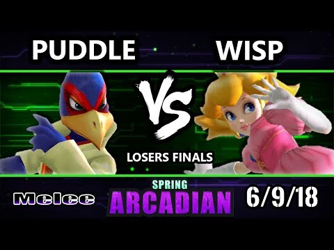 Spring Arcadian SSBM - Puddle (Falco) Vs. Wisp (Peach) - Smash Melee Losers Finals