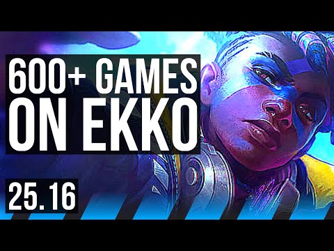 EKKO vs YASUO (MID) | 600+ games, 8/3/9 | KR Challenger | 25.16