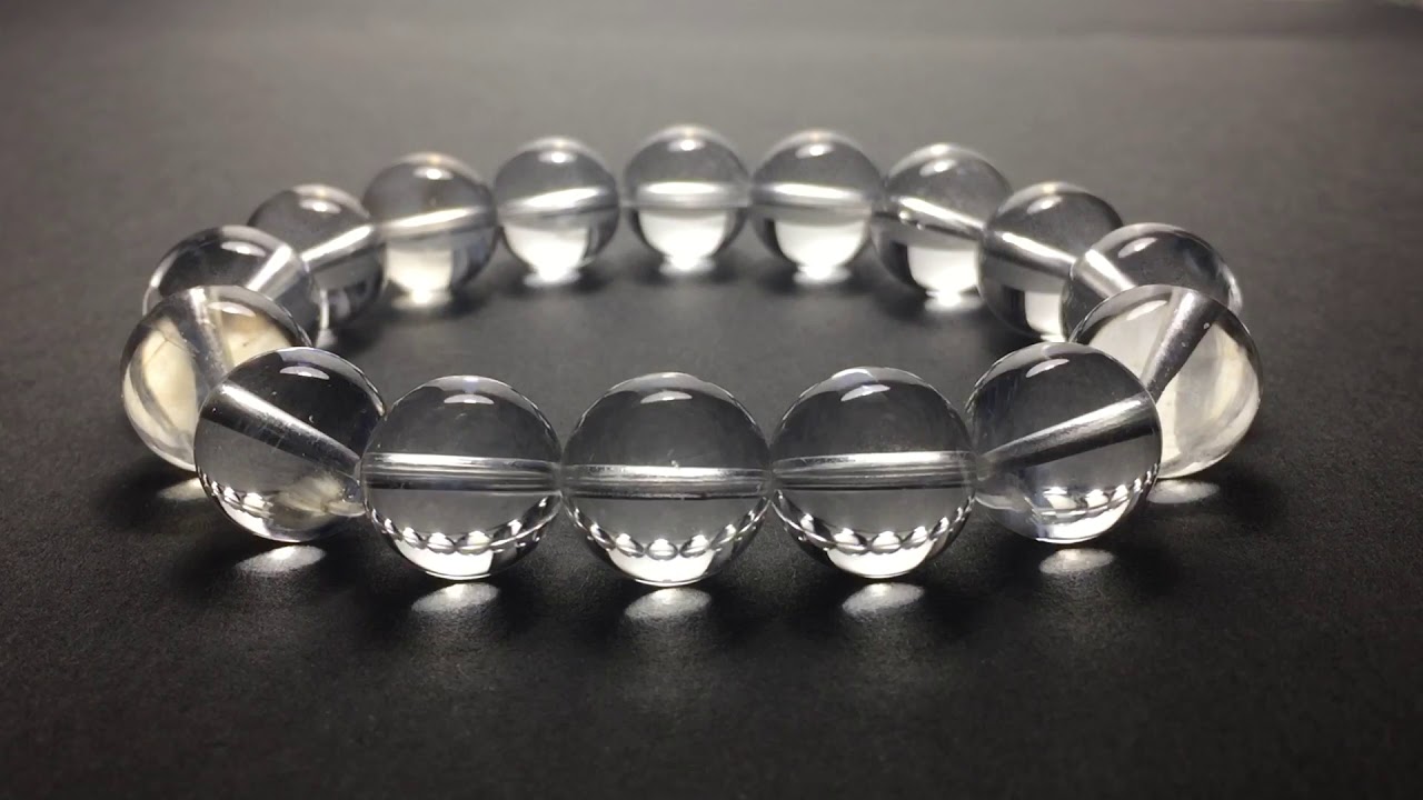 [3A+]エンジェルラダークォーツブレスレット/スモーキー珠入り（約13.5mm玉）-slide-youtube