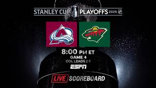???? LIVE NHL Stanley Cup Playoffs Game 4 Avalanche @Wild Scoreboard & Chat 5/10 ????????