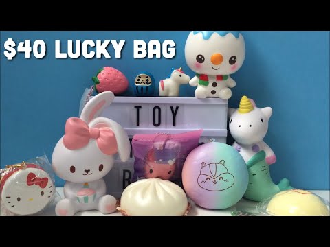 $40 Squishy Shop Lucky Bag Grab Bag - June 2018 | Toy Tiny
