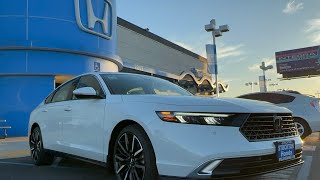 2024 Honda Accord Hybrid Touring Platinum White Pearl complete review