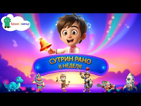 Сутрин рано в неделя - детска песен - образователна с урок по история - Бръмозавър