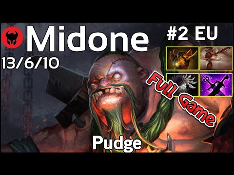 Midone [Secret] plays Pudge!!! Dota 2 Full Game 7.21