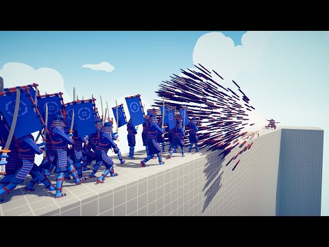 CAN 35 SHOGUNS CROSS THE BRIDGE - Totally Accurate Battle Simulator | TABS