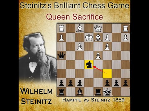 Steinitz's Brilliant Chess Game | Queen Sac | Hamppe vs Steinitz 1859