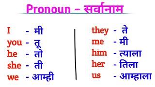 Pronoun in Marathi | Sarvanam in Marathi | Learn Meaning of pronoun in marathi | Learn Easily