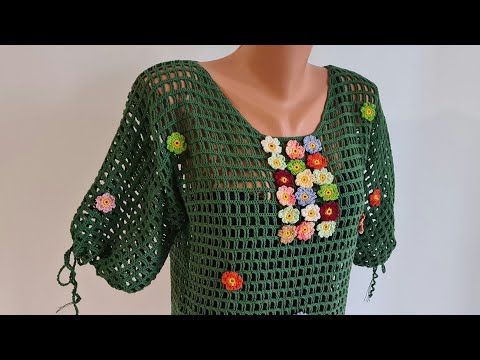 Croșetăm bluză Florina - PARTEA A II-A - cel mai ușor model - tutorial pas cu pas