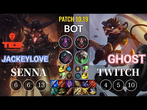 TES JackeyLove Senna vs Ghost Twitch Bot - KR Patch 10.19