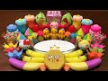 YELLOW BANANA And PINEAPPLE Mixing Random Things Into Glossy Slime Satisfying Slime Videos 1387