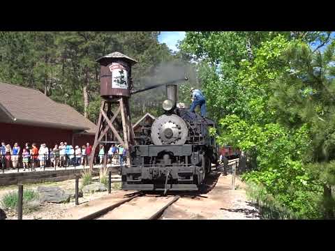 1880 Steam Train - Engine 108 Pulling up to Fill with Water