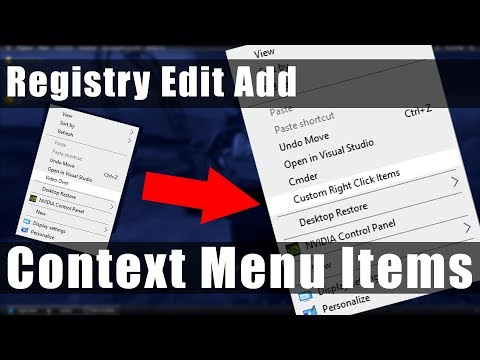 Registry Edit "Adding Context Menus To Right Click"
