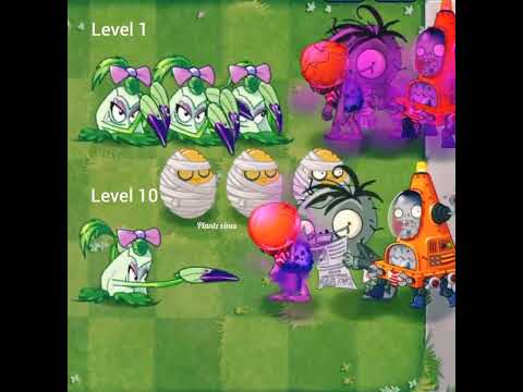 Plants Vs Zombies 2 POKRA LVL 1 VS POKRA LVL 10 with ZOMBIES #Shorts