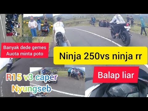 balap liar ninja 250 vs ninja rr.!!r15 v3 auto gasruk#ninja #balapliar #viral #kawasaki #sukabumi