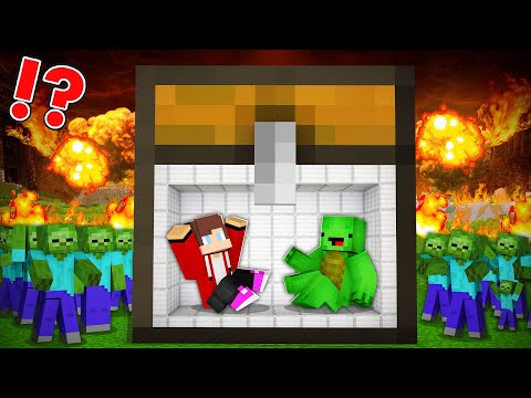 We Built a Bunker inside a Huge Chest to Survive the Zombie Apocalypse - Maizen JJ and Mikey