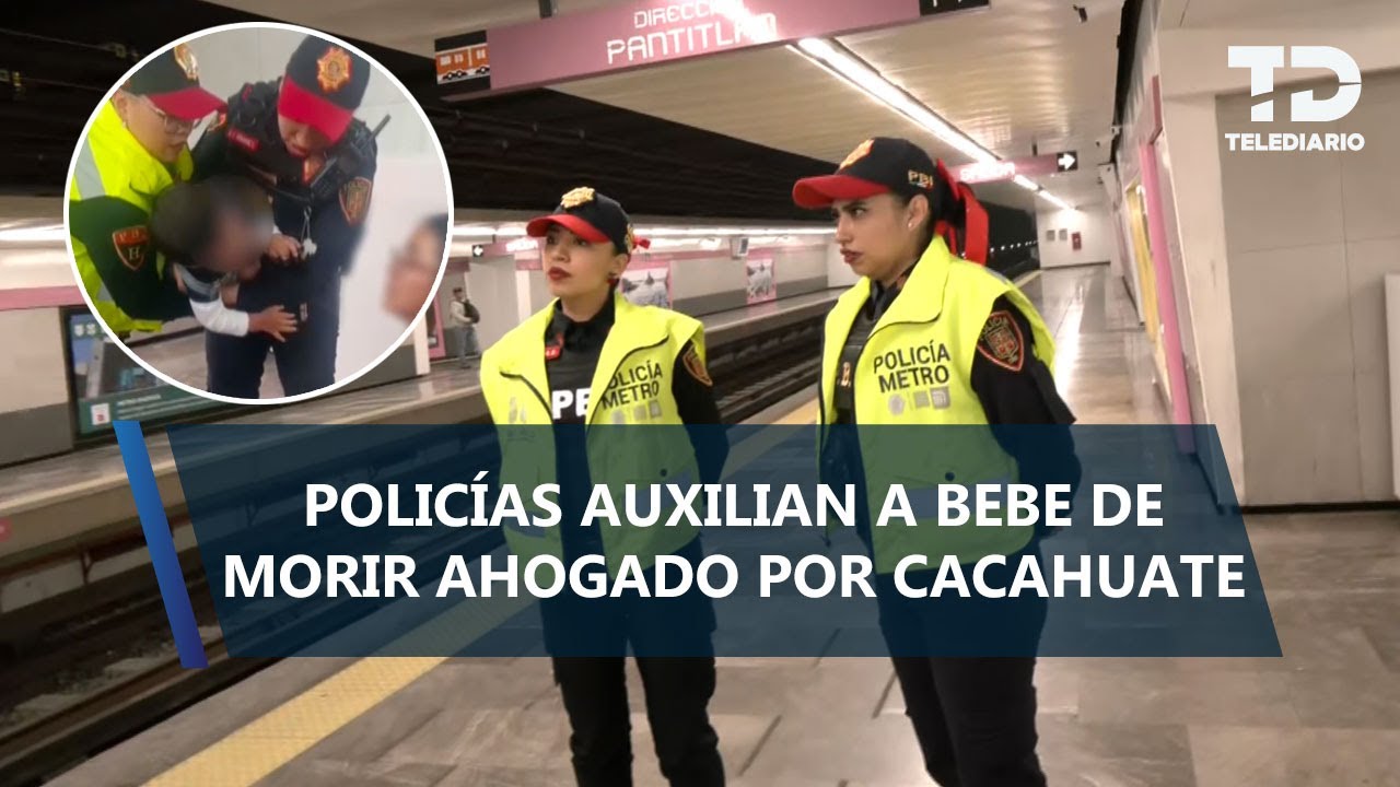 Policías salvan a niño de ahogarse con un cacahuate en el Metro Isabel la Católica