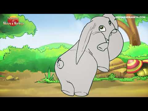 Enjovu The Elephant Tail Song Animation | Luganda Nursery Rhyme | Nkoza & Nankya Series | Kids Song