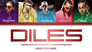 Bad Bunny feat. Ozuna, Farruko, Arcángel &amp; Ñengo Flow &#39;Diles&#39; (Color Codes Lyrics)