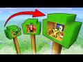 JJ Vs Mikey Vs Banana Kid TREE SIZE BATTLE In Minecraft