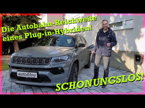 Jeep® Compass 4xe Plug-in-Hybrid - Reichweitentest (130 km/h) | autofilou [1440p]