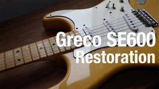 Video thumbnail for Greco SE600 1976 Electric Guitar Restoration. Electronics, fret crowning and cleaning. by Croquette Guitar