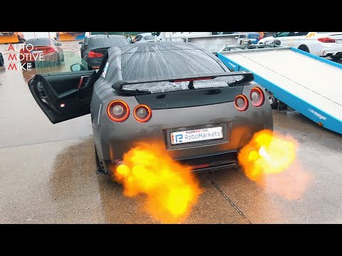 900HP Nissan GT-R R35 shooting FLAMES & Drag racing!