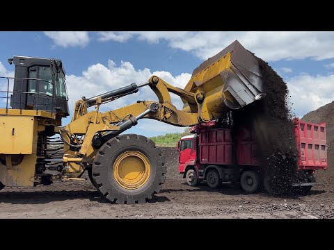 Huge Caterpillar 992G Wheel Loader Loading Trucks With One Pass - Sotiriadis/Labrianidis Mining