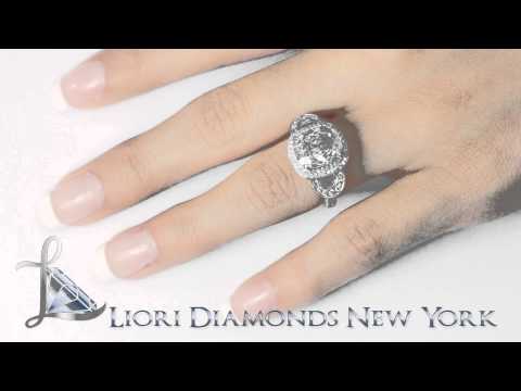 ER-0936 - 6.09 Carat D-SI1 Cushion Cut Natural Diamond Engagement Ring 14K Vintage Style