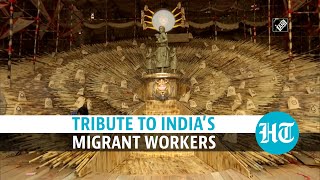 Watch: Migrant workers idol replaces Goddess Durga in this Kolkata pandal | DOWNLOAD THIS VIDEO IN MP3, M4A, WEBM, MP4, 3GP ETC