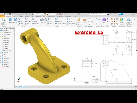 Autodesk Inventor 2021 Tutorial For Beginners Exercise 15