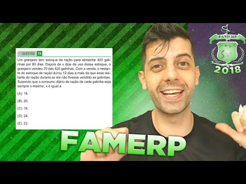 FAMERP 2018 - Q78 Mat - Um granjeiro tem estoque de ração para alimentar 420 galinhas
