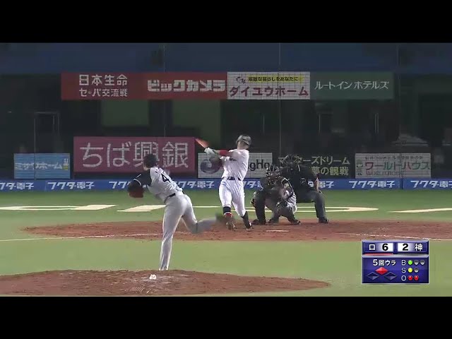 【5回裏】マリーンズ・鈴木 2試合連続の猛打賞となるタイムリー3ベース!! 2016/6/9 M-T