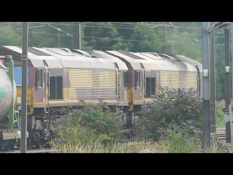 66133 & 66111 passes Darlington - 4E98 Mossend Euroterminal to Tees Dock Bsc Export Berth