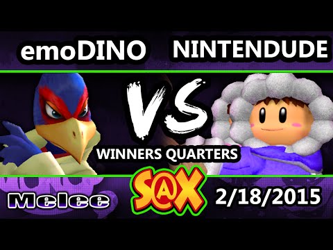 S@X - emoDinosaur (Falco) Vs. Nintendude (Iceclimbers) SSBM Winners Quarters - Melee