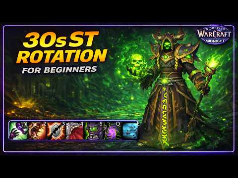 Affliction Warlock Single Target Rotation for Beginners (30 Seconds) Midnight Pre Patch