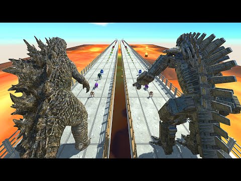 Who is Faster and Stronger? GODZILLA 2021 VS MECHA GODZILLA - Animal Revolt Battle Simulator