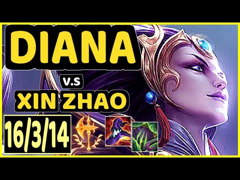 CINKROF (DIANA) vs XIN ZHAO - PENTAKILL 16/3/14 KDA JUNGLE GAMEPLAY - EUW Ranked GRANDMASTER