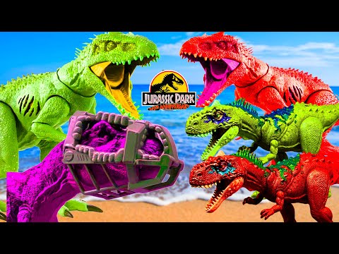 🔥Godzilla 2025, Indominus Rex & Giganotosaurus vs Team Megalodon Rex | Dinosaurs Revolt Battle!🌊