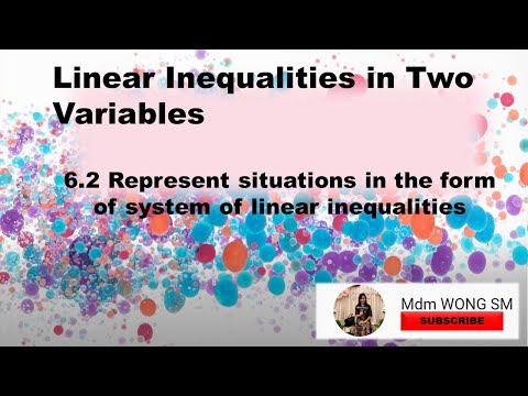 6.2 Represent Situations In The Form of System of Linear Inequalities KSSM Form 4