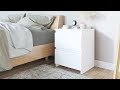 Table de chevet bois 30x30x40 cm blanc set de 3 | video 1