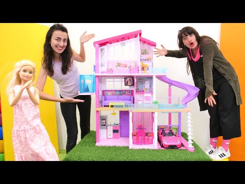 Barbie DREAM HOUSE! Doll house organization game! Girl games with Sevcan and Ümit!