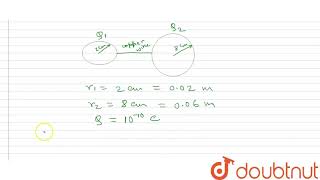 Two spheres of radii 2 cm  and 8 cm are charged equally with an amount |Class 12 PHYSICS | Doubtnut